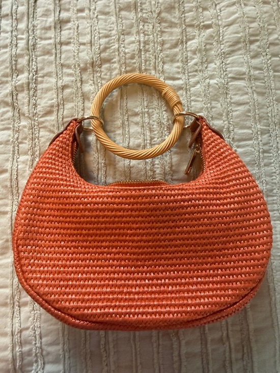 a new day Handbags - a new day Orange Woven Ring-Handle Clutch